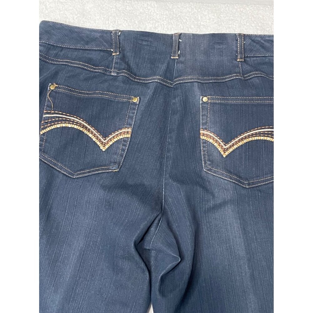 TanJay Women's Petites Dark Wash Denim Bootcut Jeans, Size 10P - Picture 12 of 16